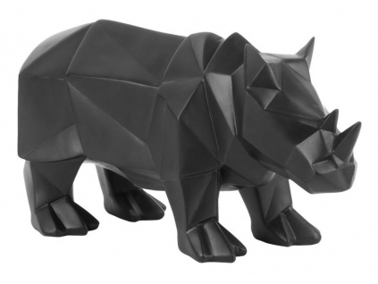 Černý dekorativní nosorožec Origami