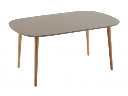 Hnědý lakovaný rozkládací jídelní stůl Kave Home Oqui 160/260 x 100 cm
