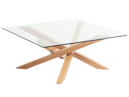 Skleněný konferenční stolek Kave Home Kamido 90 x 90 cm