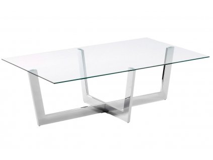 Stříbrný skleněný konferenční stolek LaForma Plum 120 x 70 cm