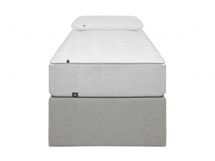 Světle šedá látková postel Kave Home Matters 90 x 190 cm
