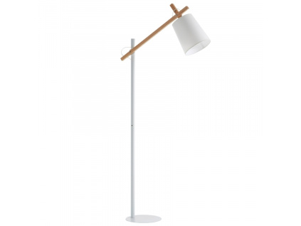 Bílá bavlněná stojací lampa Kave Home Kosta 166 cm