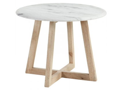 Bílý mramorový konferenční stolek HELLA 50 cm848x848
