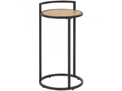 Dubový kulatý odkládací stolek na lampu Darila 65 cm