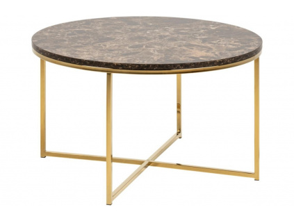 Hnědý mramorový konferenční stolek Venice 80 cm