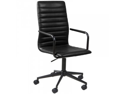 Černá koženková kancelářská židle Aqua