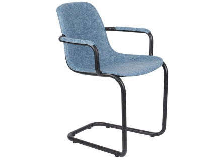 Modrá plastová jídelní židle ZUIVER THIRSTY s područkami848x848 (1)