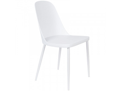 Bílá plastová jídelní židle WLL Pip
