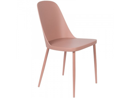 Růžová plastová jídelní židle WLL Pip
