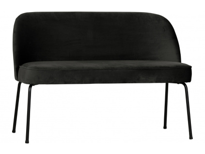 Černá sametová jídelní lavice Tergi 120 cm