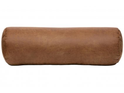 Hnědý kožený polštář Rolly 20 cm