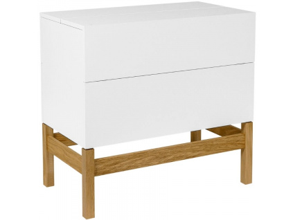 Bílý barový stolek Woodman Grande s dubovou podnoží 75x40 cm848x848 (4)