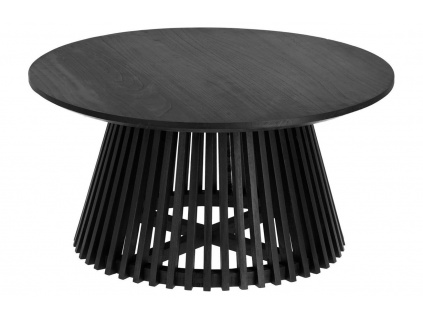 Černý dřevěný kulatý konferenční stolek Kave Home Jeanette 80 cm