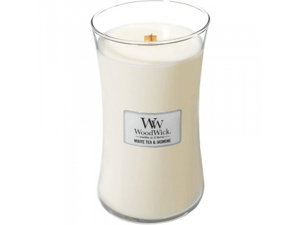 Velká vonná svíčka WoodWick, White Tea & Jasmine