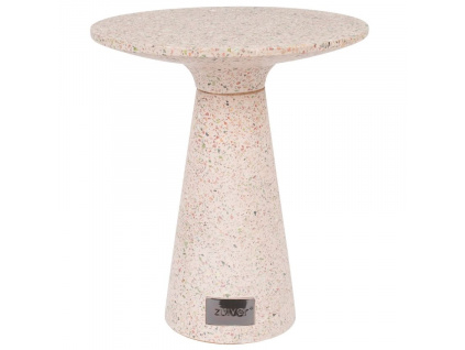 Světle růžový terrazzo odkládací stolek ZUIVER VICTORIA 41 cm848x848 (1)
