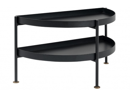 Černý kovový odkládací stolek Nollan Half 80 x 20 cm