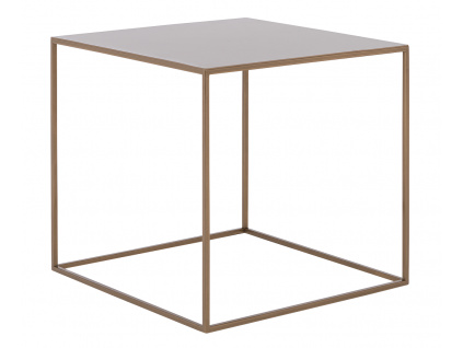 Zlatý kovový konferenční stolek Moreno 50 x 50 cm