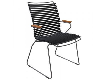 Černá plastová zahradní židle HOUE Click II. s područkami