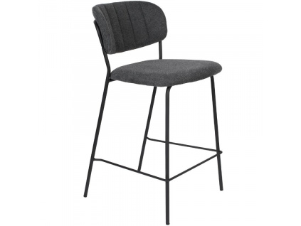Šedá látková barová židle WLL Jolien 65 cm