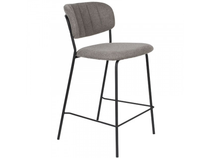 Světle šedá látková barová židle WLL Jolien 65 cm