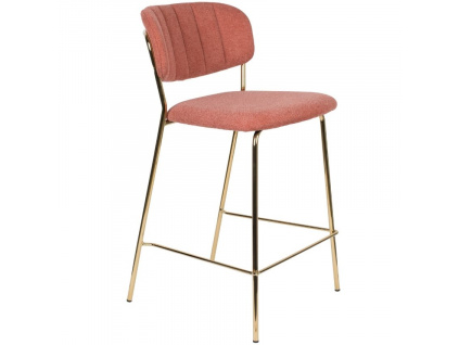 Růžová látková barová židle WLL Jolien 65 cm