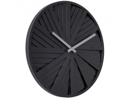 Černé nástěnné hodiny Limma Ø 40 cm