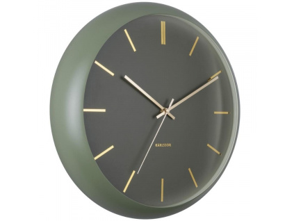 Zeleno-zlaté nástěnné hodiny Belene Ø 40 cm