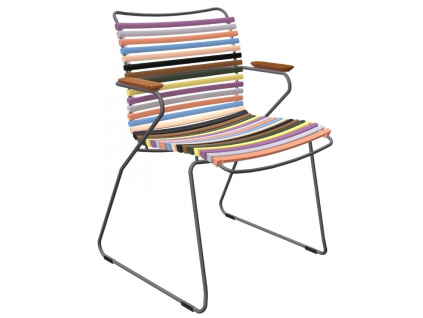 Pestrobarevná plastová zahradní židle HOUE Click s područkami