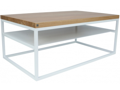 Bílý dubový konferenční stolek Malmo Large 100 x 60 cm