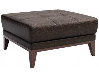 Tmavě hnědá kožená podnožka MESONICA Musso Tufted