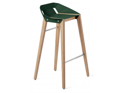 Hliníková barová židle Tabanda DIAGO 75 cm s dubovou podnoží