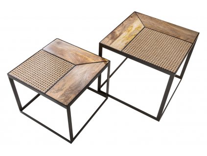 Set dvou mangových konferenčních stolků Lot 50/44 cm