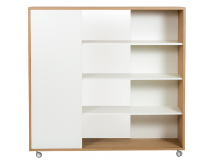 Bílá dubová knihovna Woodman Adala I. 150 x 32 cm167235701082 Adala Roomdivider Oak upr