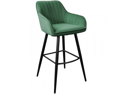 Zelená sametová barová židle Sige 73 cm