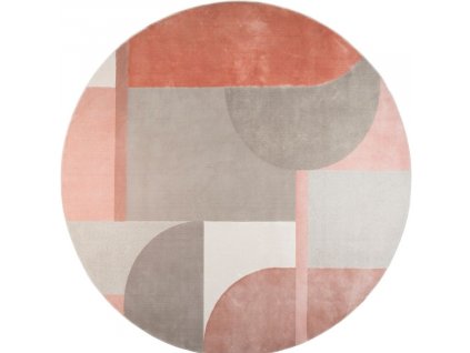 Růžovo šedý kulatý koberec ZUIVER HILTON 240 cm848x848 (1)