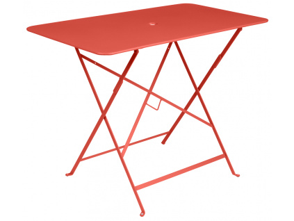 Oranžový kovový skládací stůl Fermob Bistro 97 x 57 cm