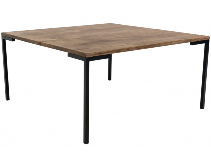 Tmavě hnědý dubový konferenční stolek Lugas 90x90 cm