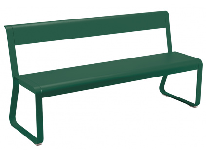 Tmavě zelená kovová lavice Fermob Bellevie