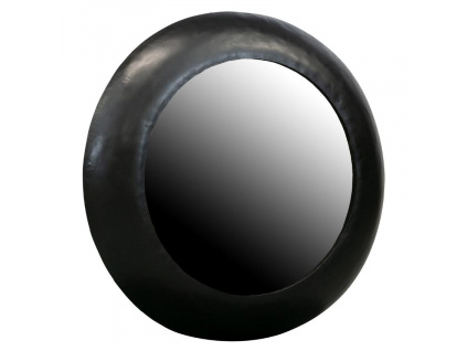 Černé kovové závěsné zrcadlo Stew 75 cm