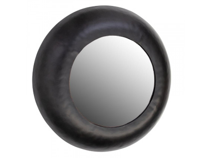 Černé kovové závěsné zrcadlo Stew 50 cm