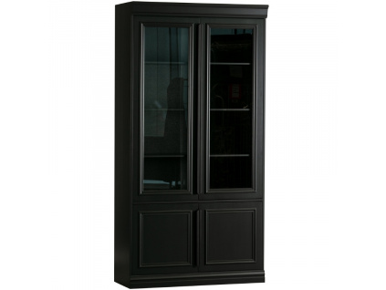 Černá borovicová vitrína Abia 215 x 110 cm