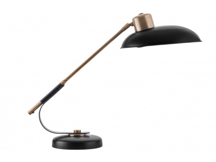 Černá kovová stolní lampa Art Deco