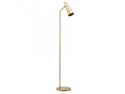 Zlatá kovová stojací lampa Precise 124 cm