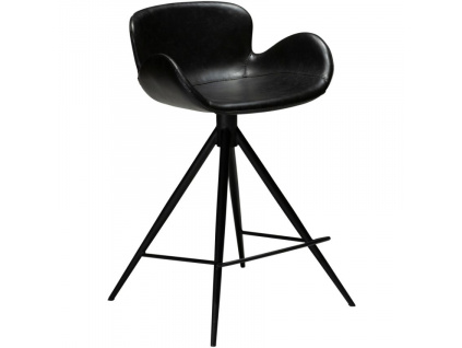 Černá koženková barová židle DAN-FORM Gaia 65 cm