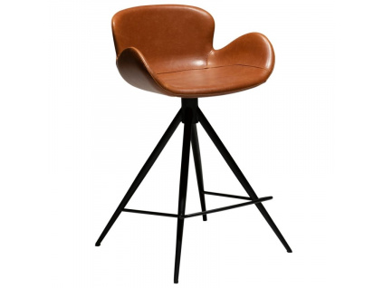 Koňakově hnědá koženková barová židle DAN-FORM Gaia 65 cm