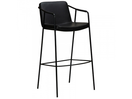 Černá koženková barová židle DAN-FORM Boto 77 cm