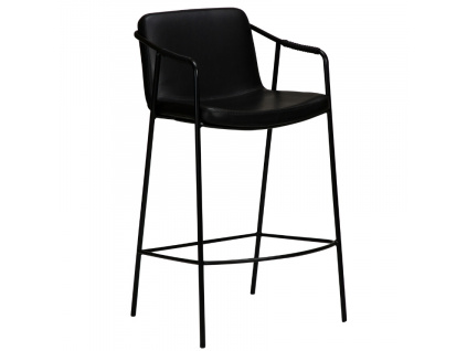 Černá koženková barová židle DAN-FORM Boto 67 cm