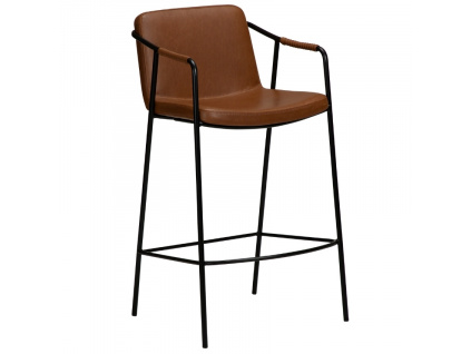 Hnědá koženková barová židle DAN-FORM Boto 67 cm