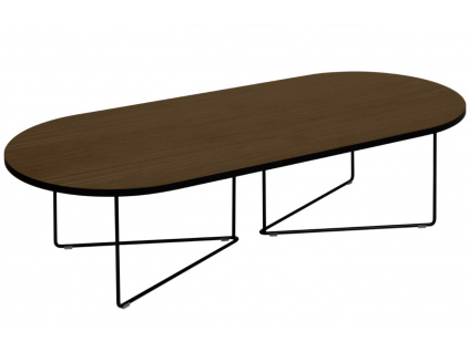 Ořechový konferenční stolek TEMAHOME Oval 136 x 60 cm