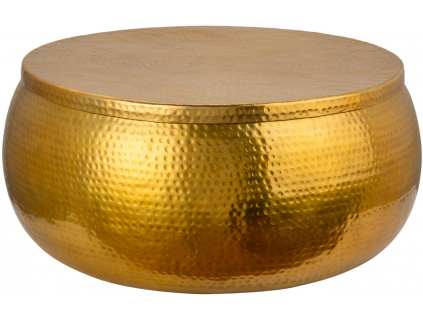 Zlatý kovový konferenční stolek Cuvre 70cm